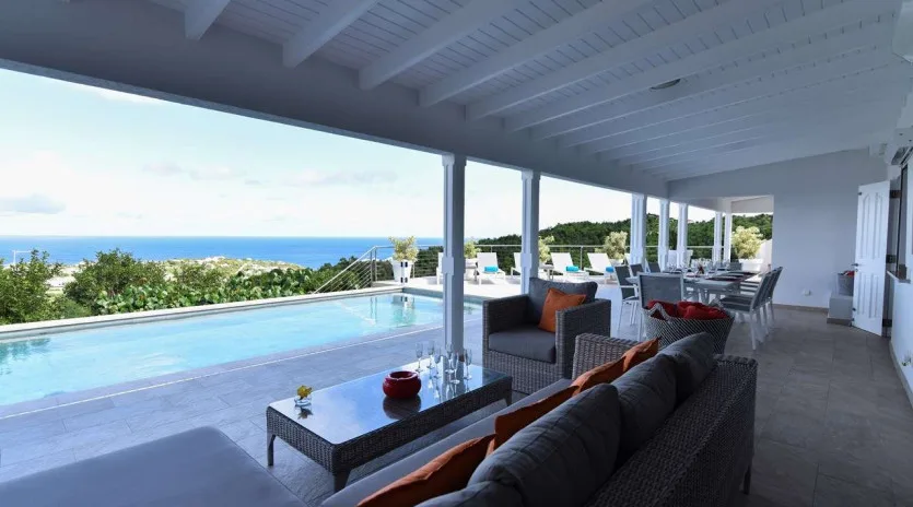 2 vacation rental photo St Barthelemy WV ACR Villa Au Coeur du Rocher St Barts Villa ACRliv01 desktop SBP
