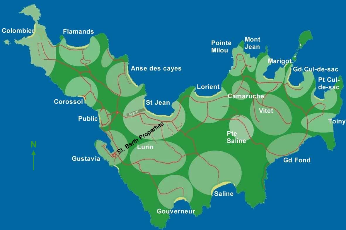 Island Map - St. Barth Properties